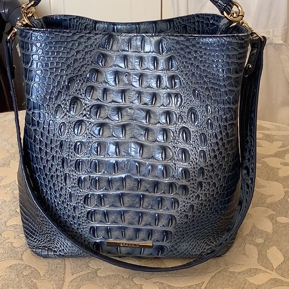 Brahmin Handbags - Gorgeous Croc Embossed Medium Amelia Bucket Bag 💙💙💙💙